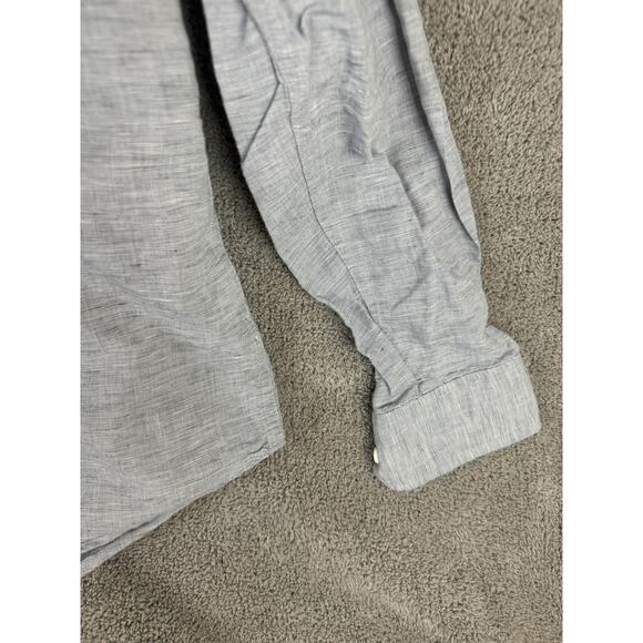 J.Crew Linen Shirt Mens Medium Light Blue Button Down Baird McNutt Long Sleeve - Picture 3 of 13